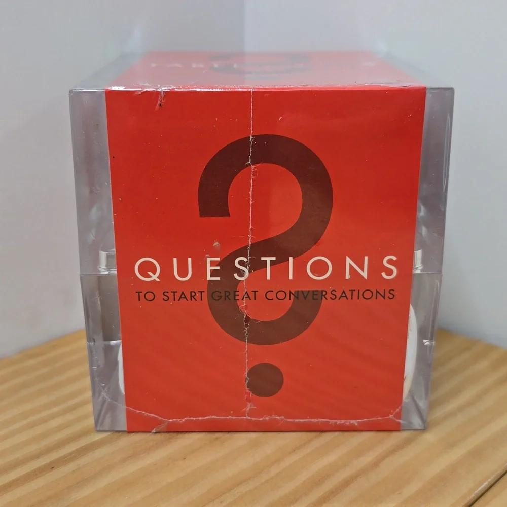 Red Conversation Starter Card Deck - 3 Questions to Spark Talks